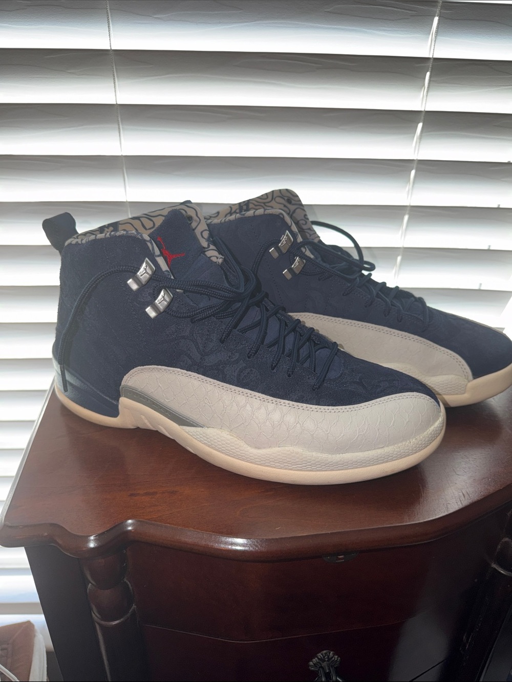 Jordan Men’s Athletic Sneakers in Navy and White